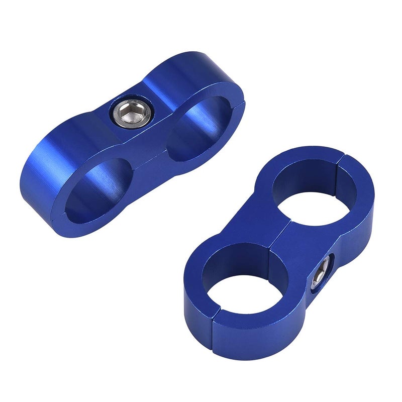 SYKRSS 10AN Hose Separator Clamp Fuel line Mounting Clamps Aluminum Hose Fitting Adapter for 5/8 Fuel Hose, Oil Line, Brake Line, Water Pipe and Gas Line 4Pcs Blue - Image 2